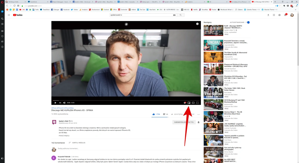 Miniodtwarzacz na YouTubie. class="wp-image-812347"