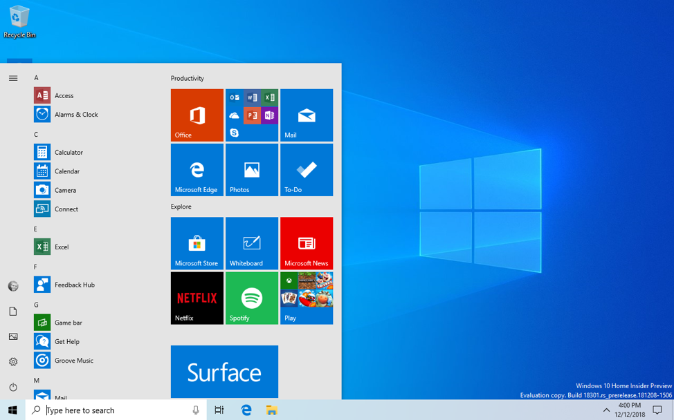 windows 10 19h1 18305 co nowego 