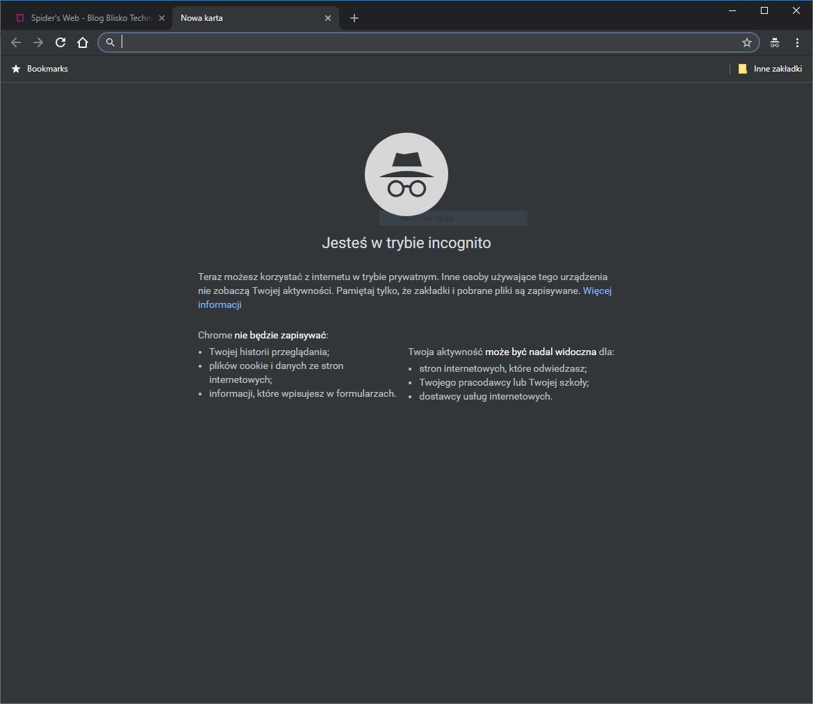chrome ciemny motyw windows