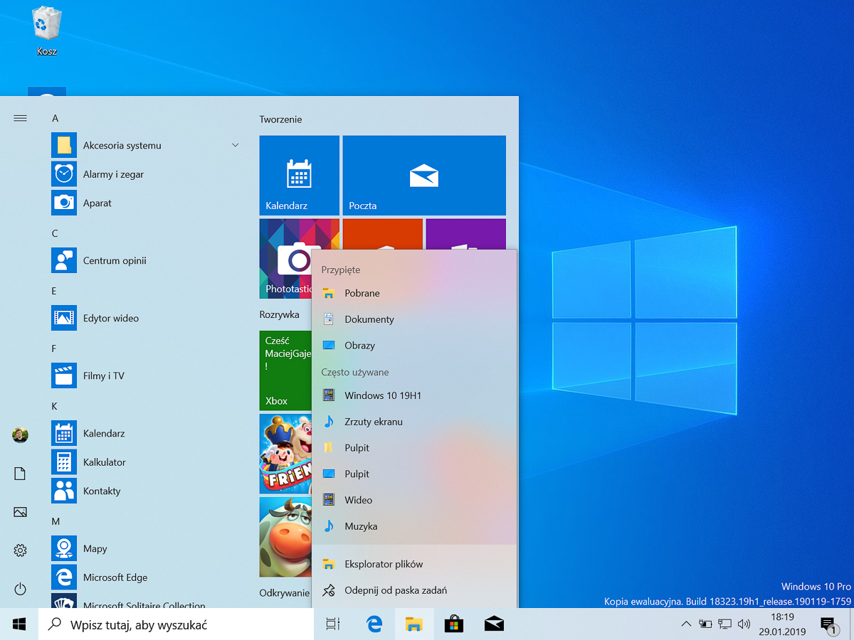 windows 10 1903 