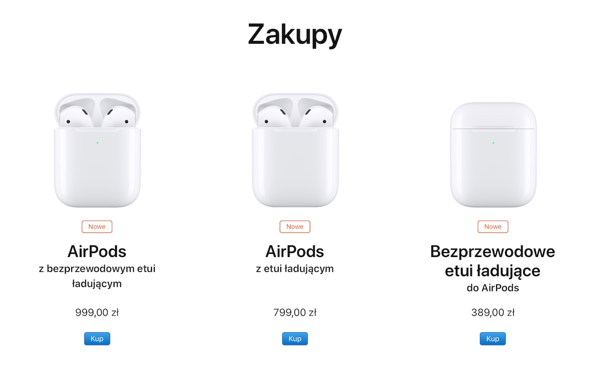 apple airpods ładowanie bezprzewodowe etui case qi ceny 