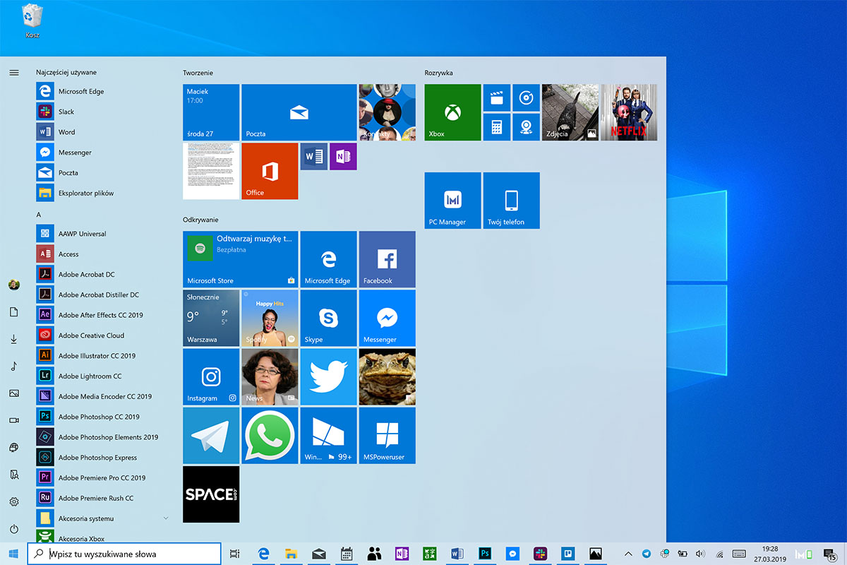 windows 10 1903 top nowości 