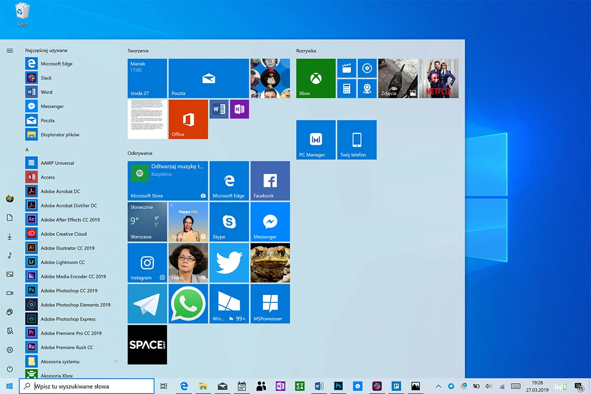 windows 10 1903 top nowości 