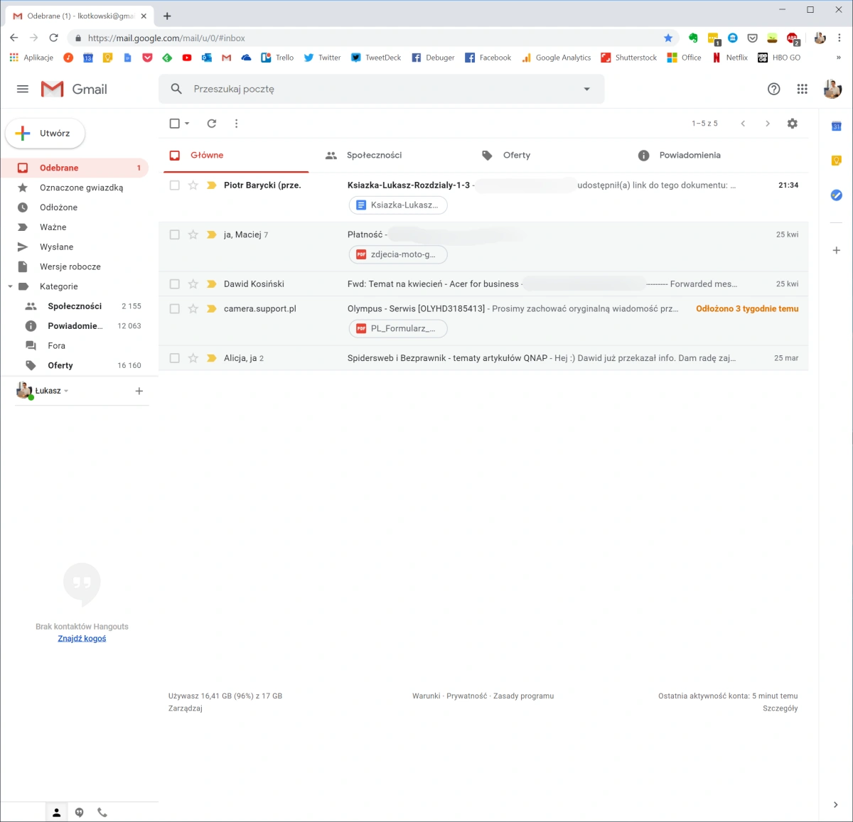 Gmail przed instalacją Simplify class="wp-image-928895"