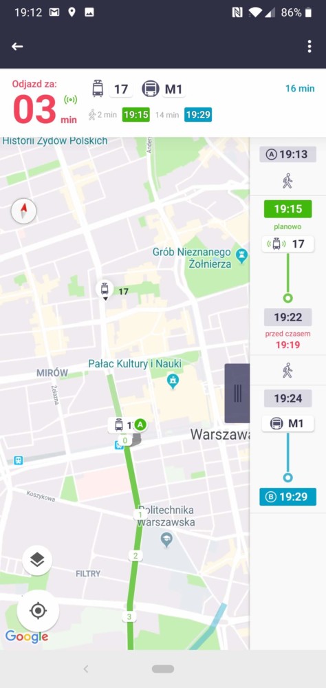 aplikacja jakDojade pokazuje, gdzie jest tramwaj- class="wp-image-973051"