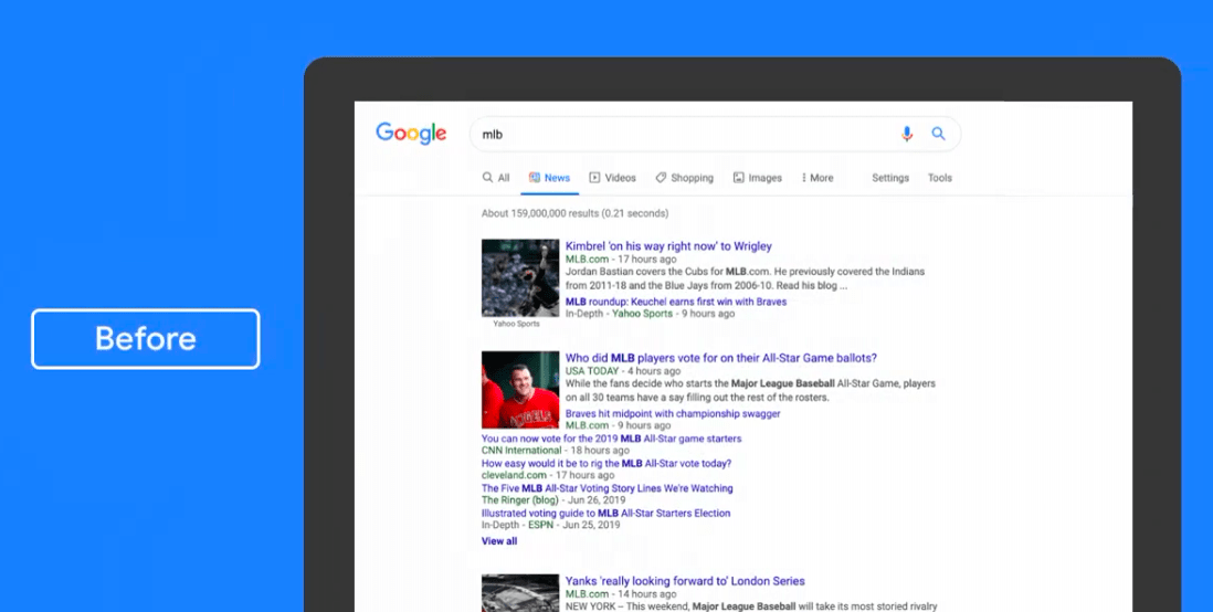 Zmiana wygladu wiadomości Google