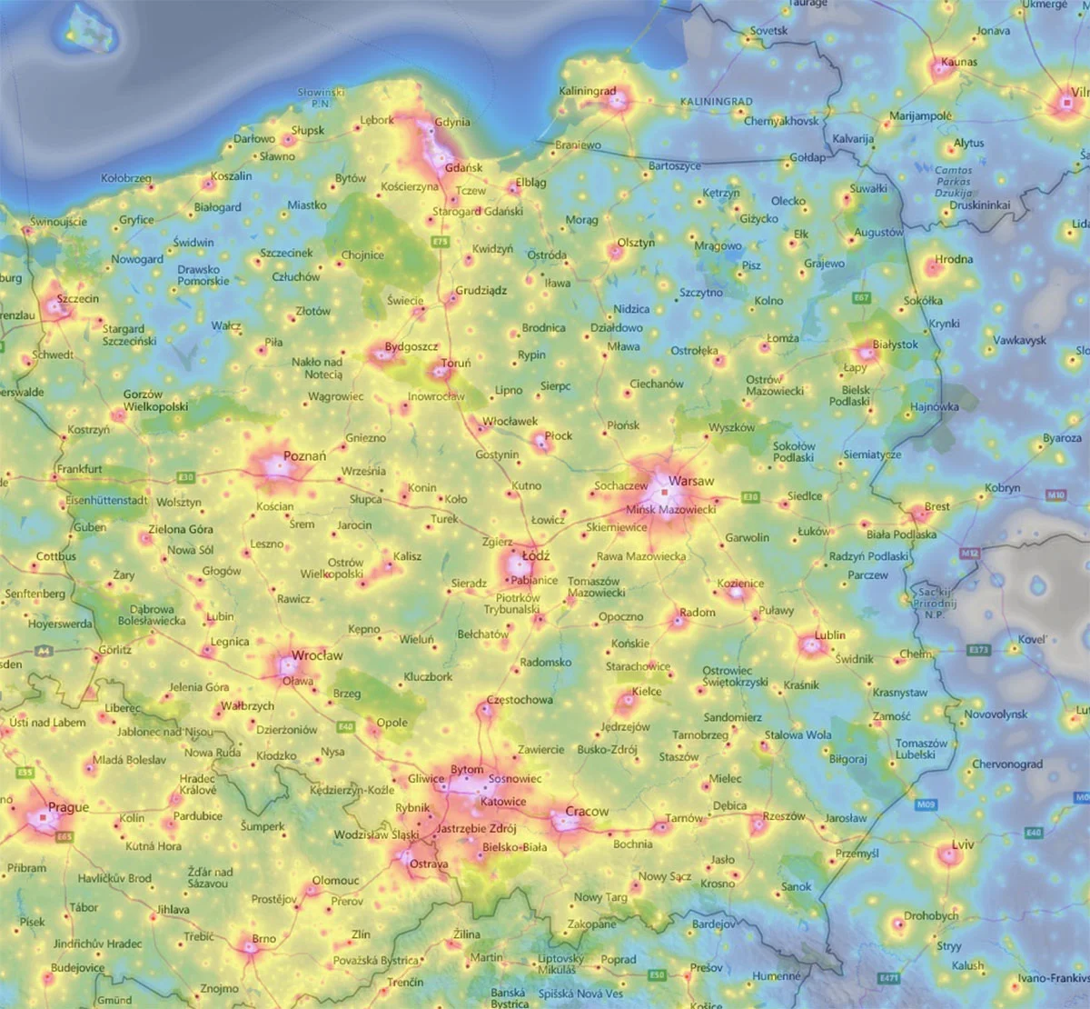 Fot. www.lightpollutionmap.info