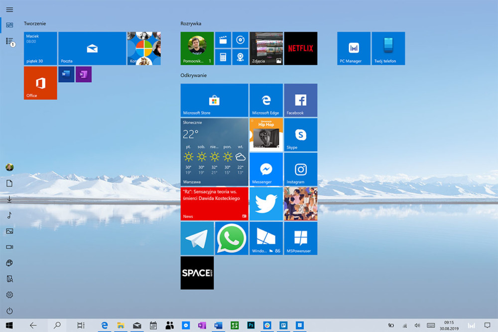 windows 10 dotykowy 