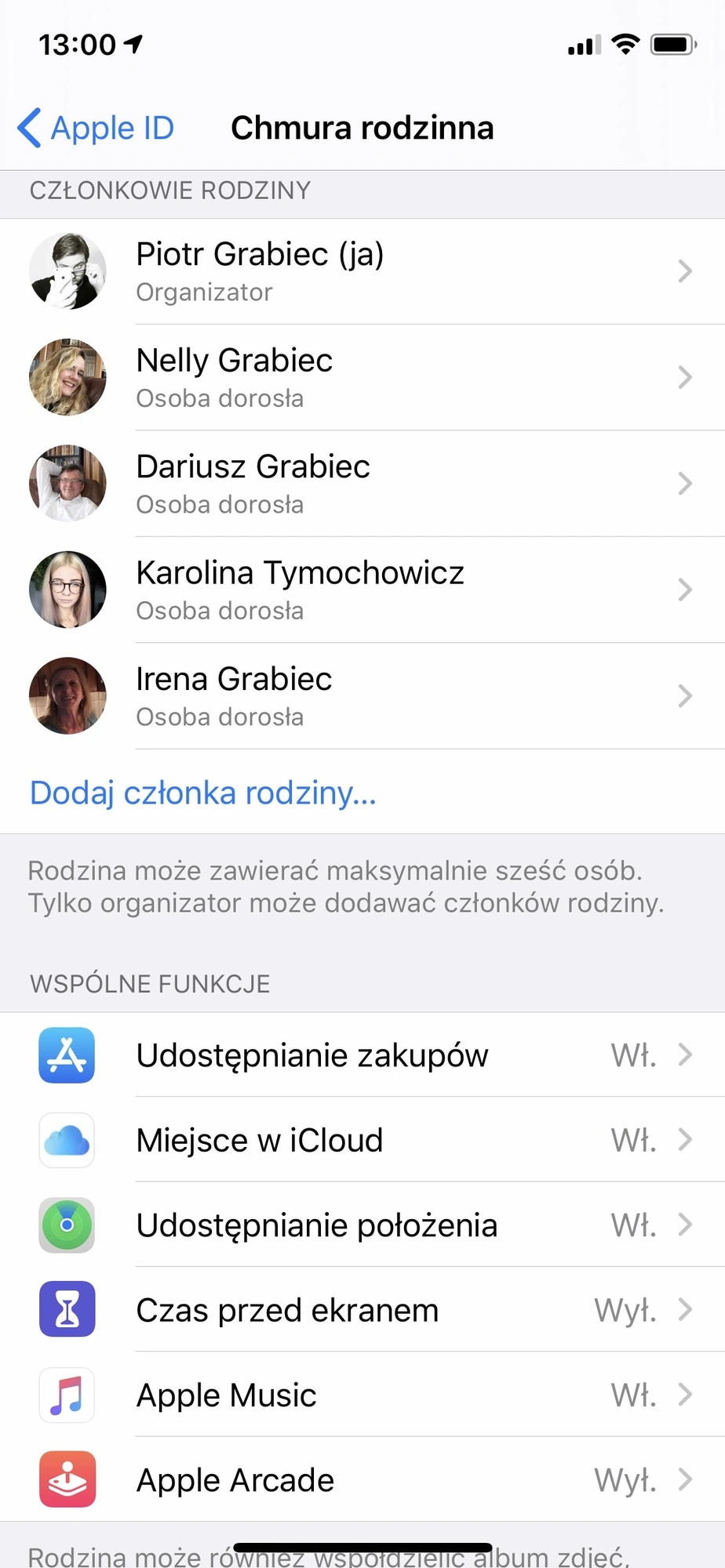 icloud family sharing