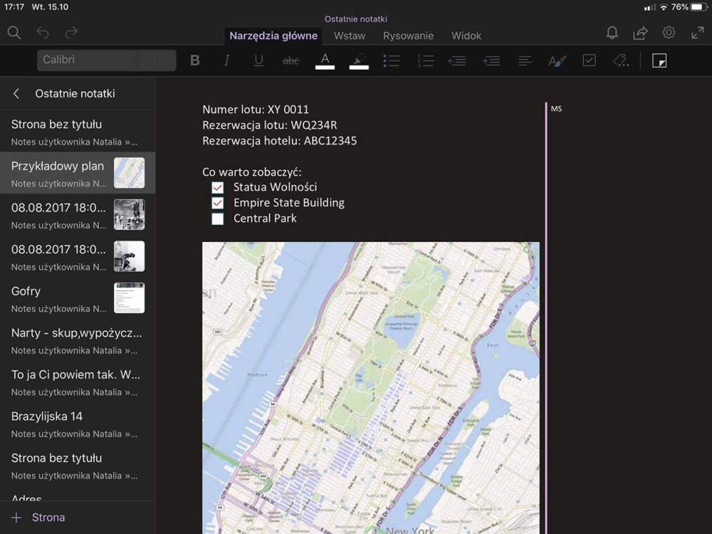 onenote ios ipados tryb ciemny 