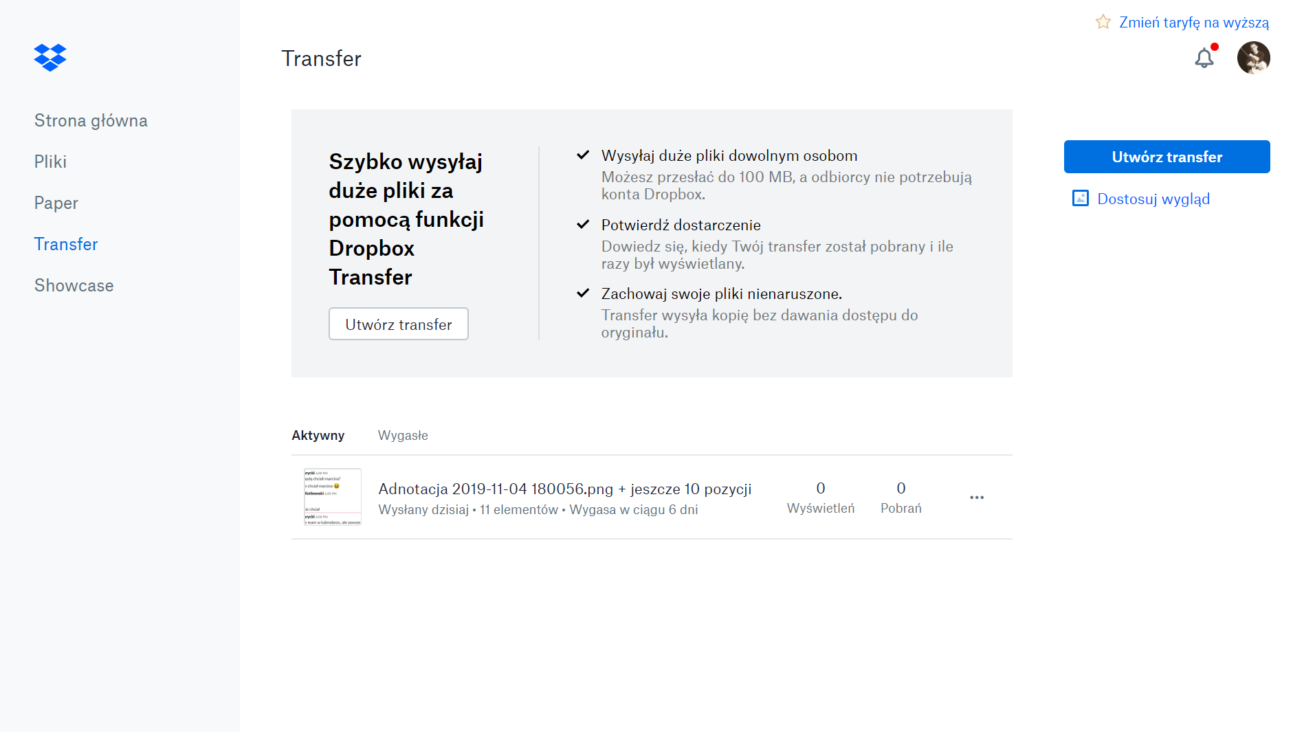 Jak przesyłać duże pliki - Dropbox Transfer class="wp-image-1032920" 