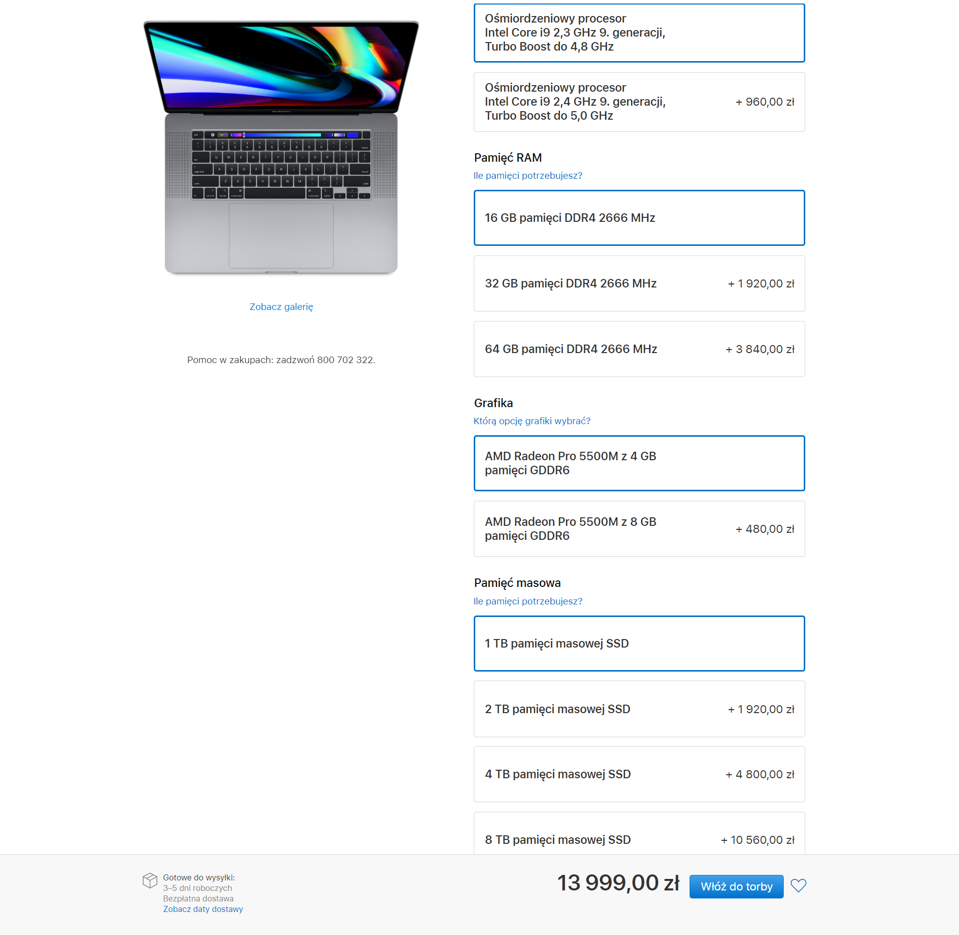 MacBook Pro 16 - ceny w Polsce 