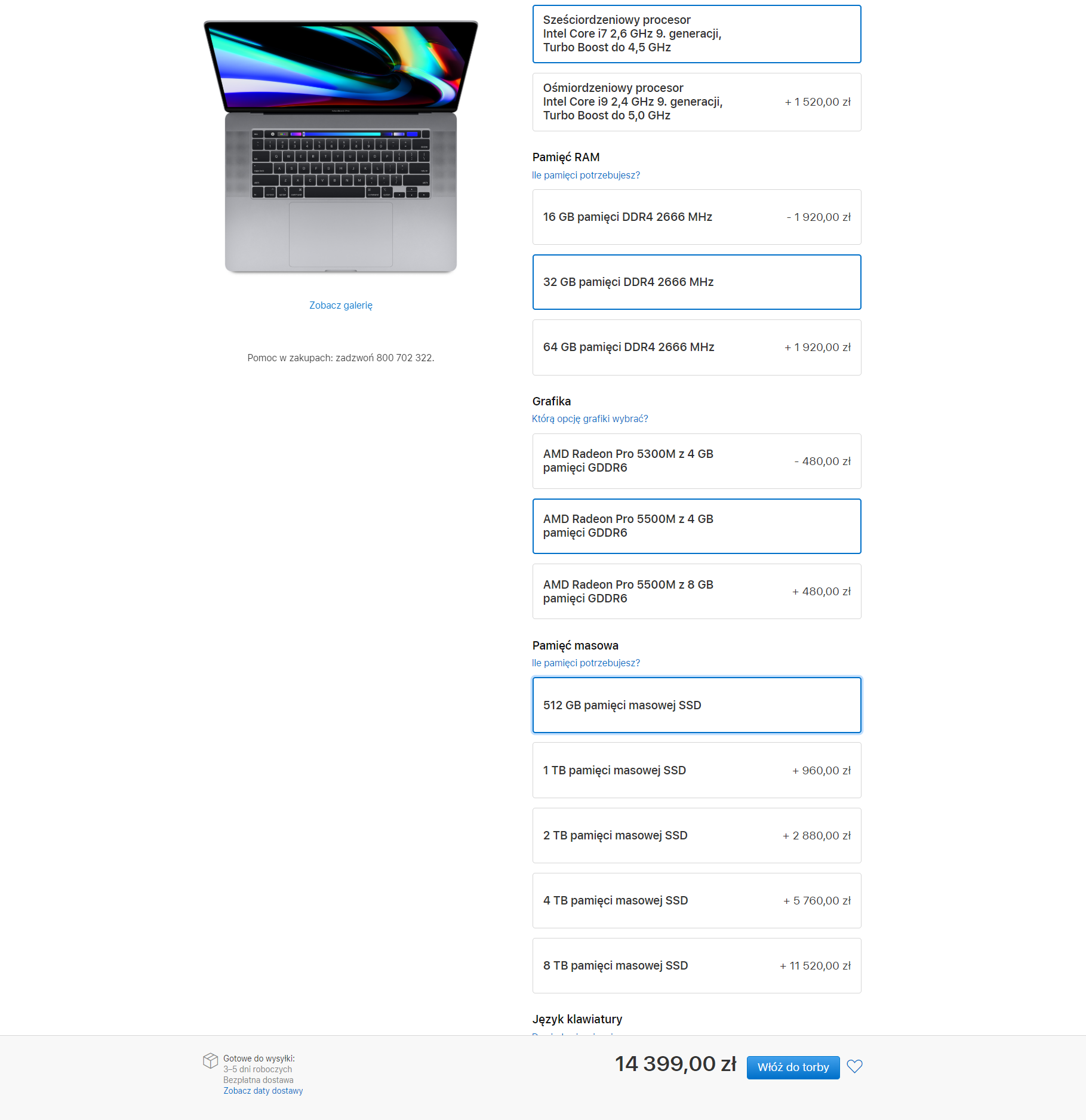 MacBook Pro 16 - ceny w Polsce 