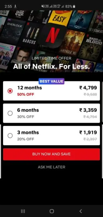 Netflix ma być tańszy, ale z dłuższą umową. Serwis testuje nowe abonamenty 