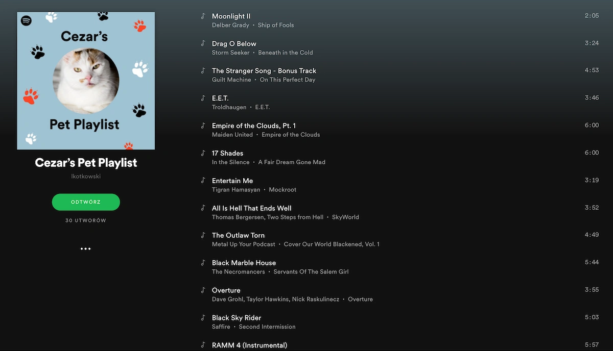 Spotify playlista dla zwierząt class="wp-image-1071030"