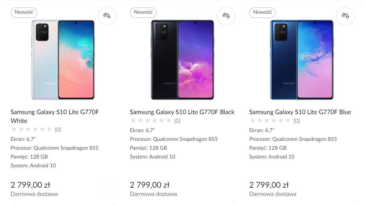 Samsung Galaxy S10 Lite - cena w Polsce class="wp-image-1077870" 