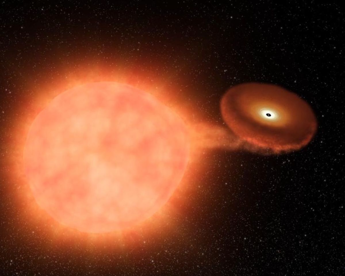 Wizja artystyczna przedstawiająca układ podwójny przed eksplozją nową. Źródło: NASA