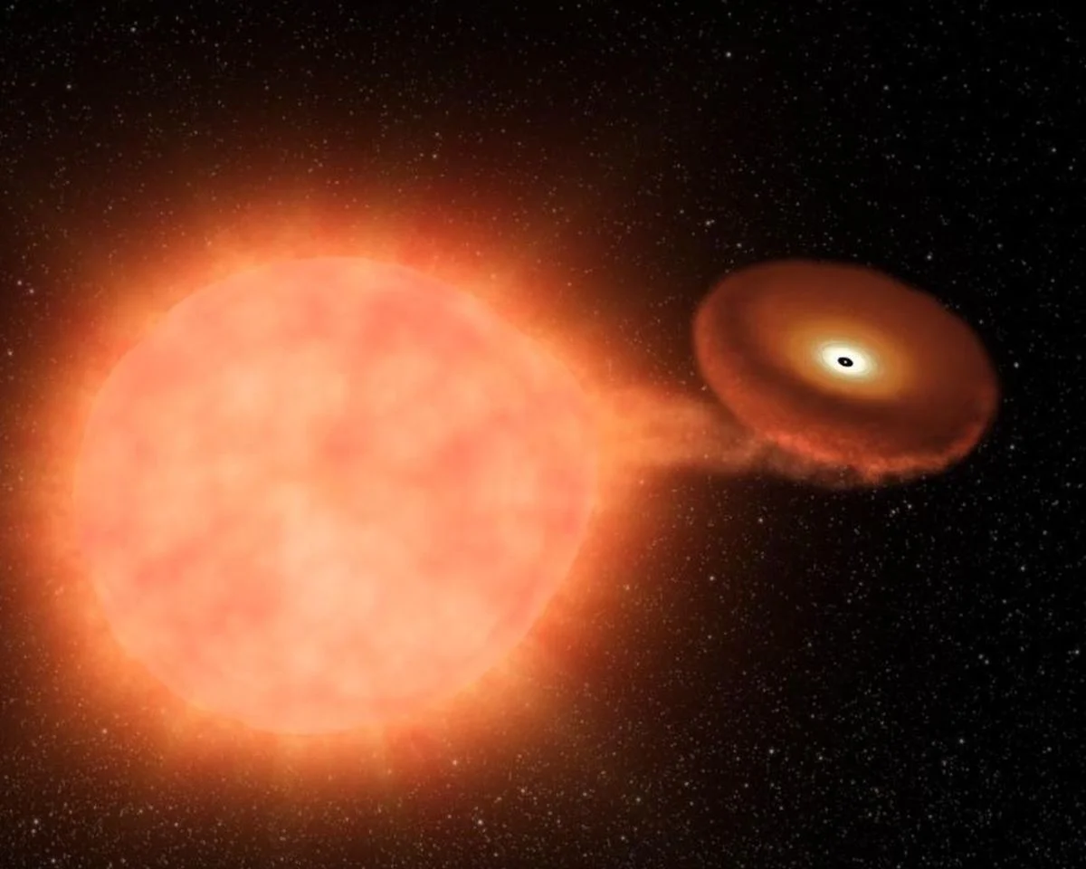 Wizja artystyczna przedstawiająca układ podwójny przed eksplozją nową. Źródło: NASA