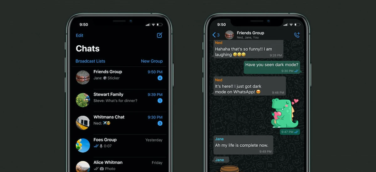 WhatsApp Dark Mode iPhone Android aktualizacja