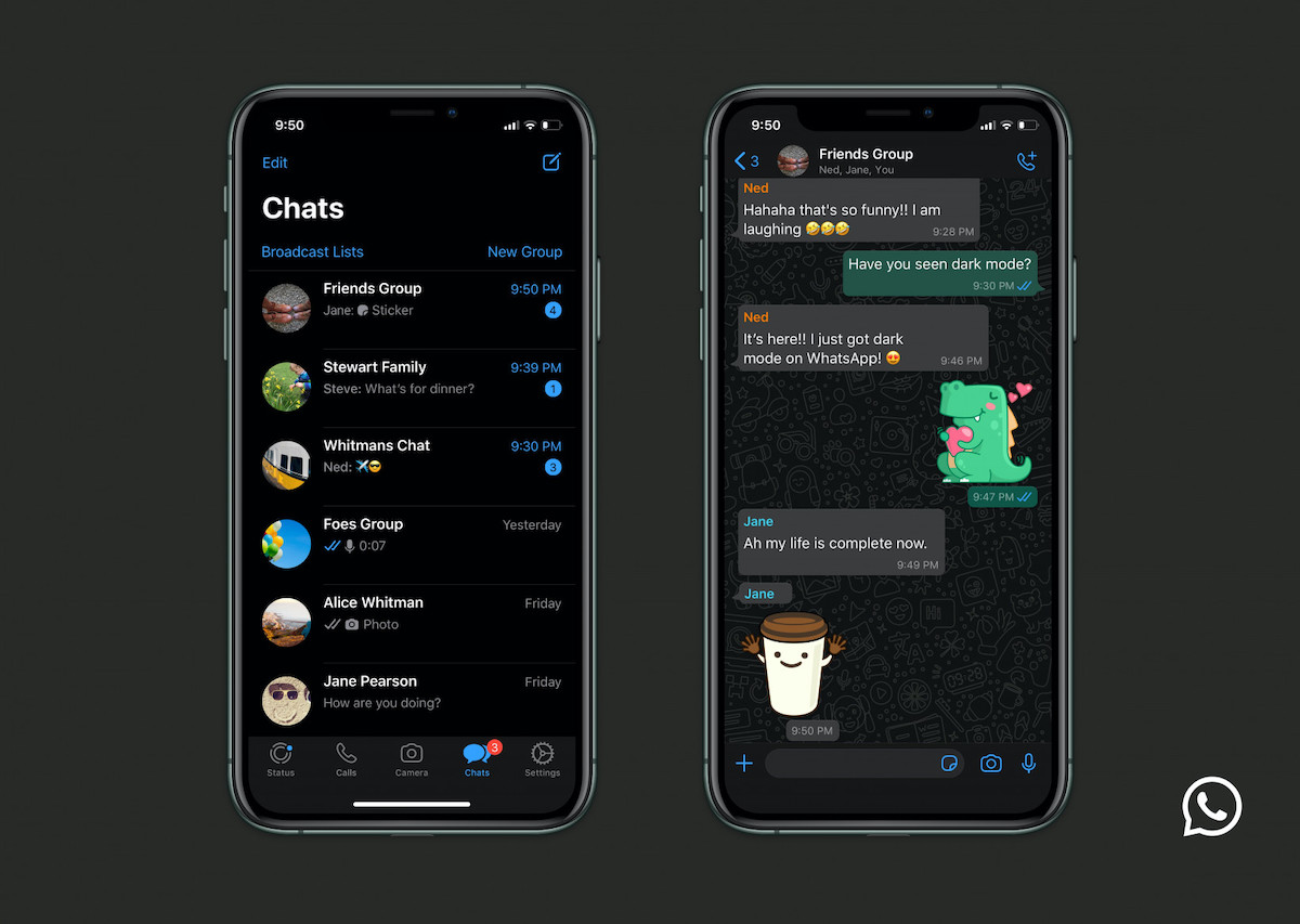 WhatsApp Dark Mode iPhone 
