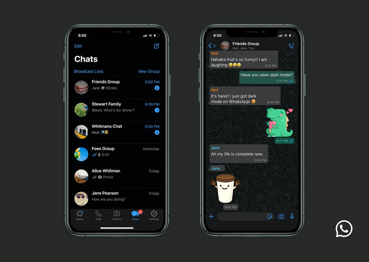 WhatsApp Dark Mode iPhone