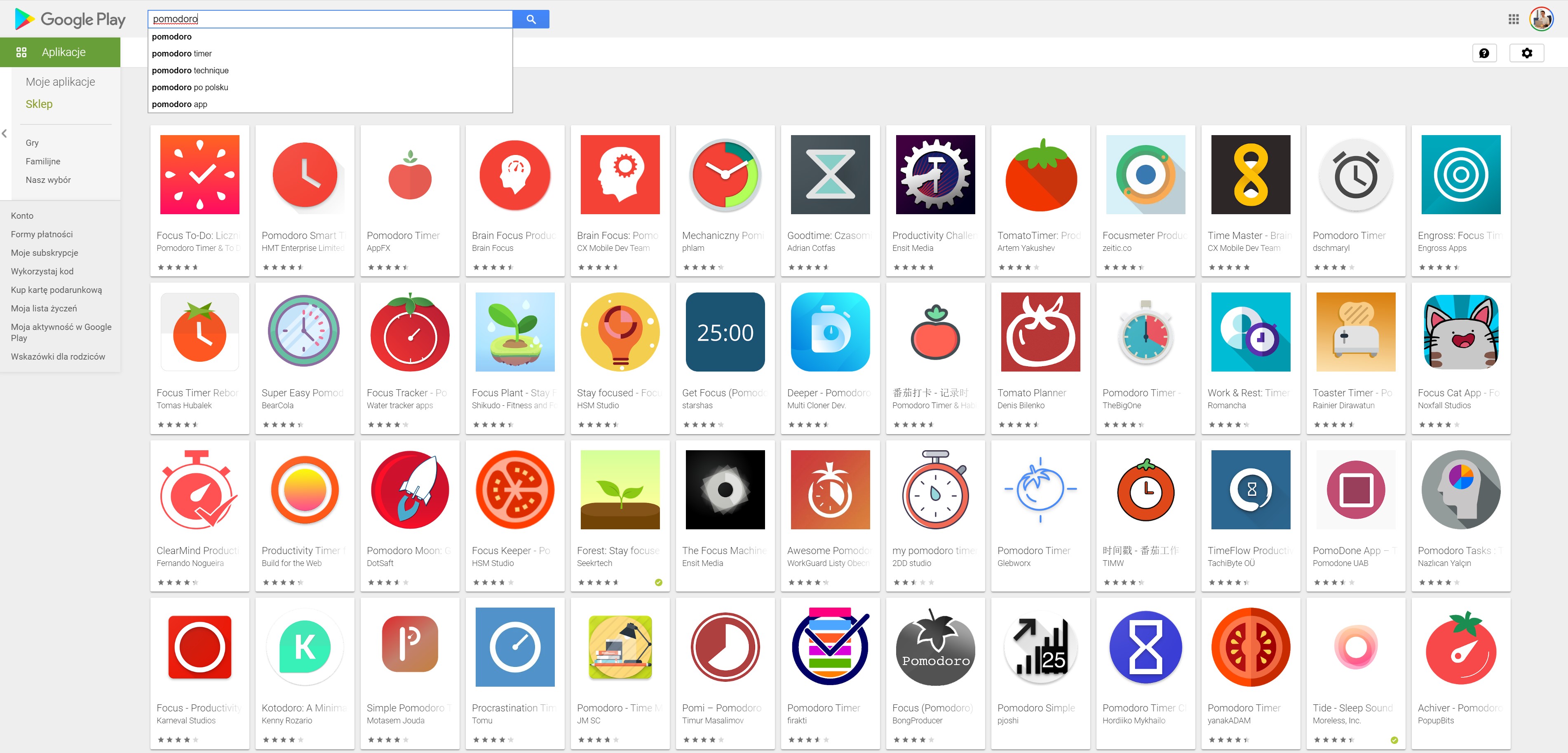 Aplikacje pomodoro 