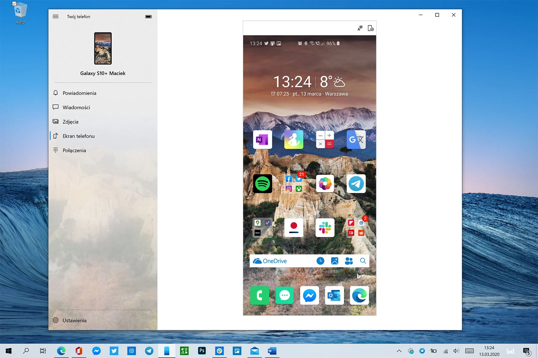 windows 10 twój telefon przeklejanie jak wyłączyć ekran