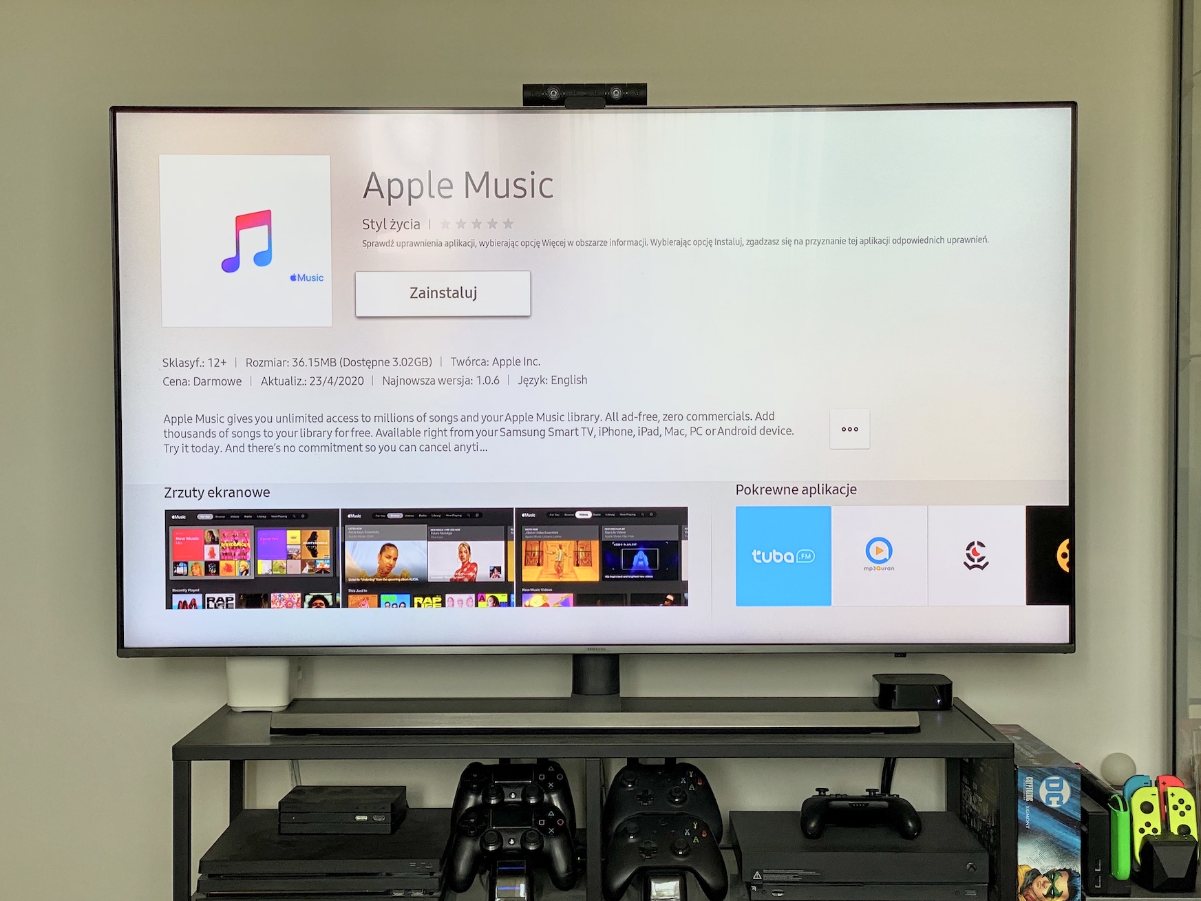 apple music samsung smart tv aplikacja class="wp-image-1133395" 