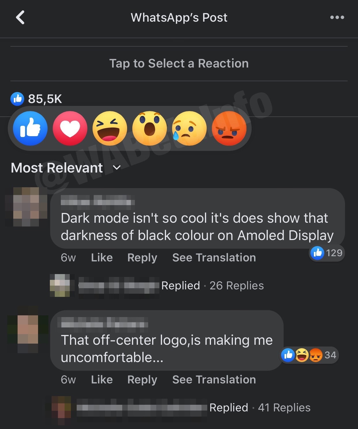 facebook dark mode iPhone iOS screenshot 2 class="wp-image-1131991" 