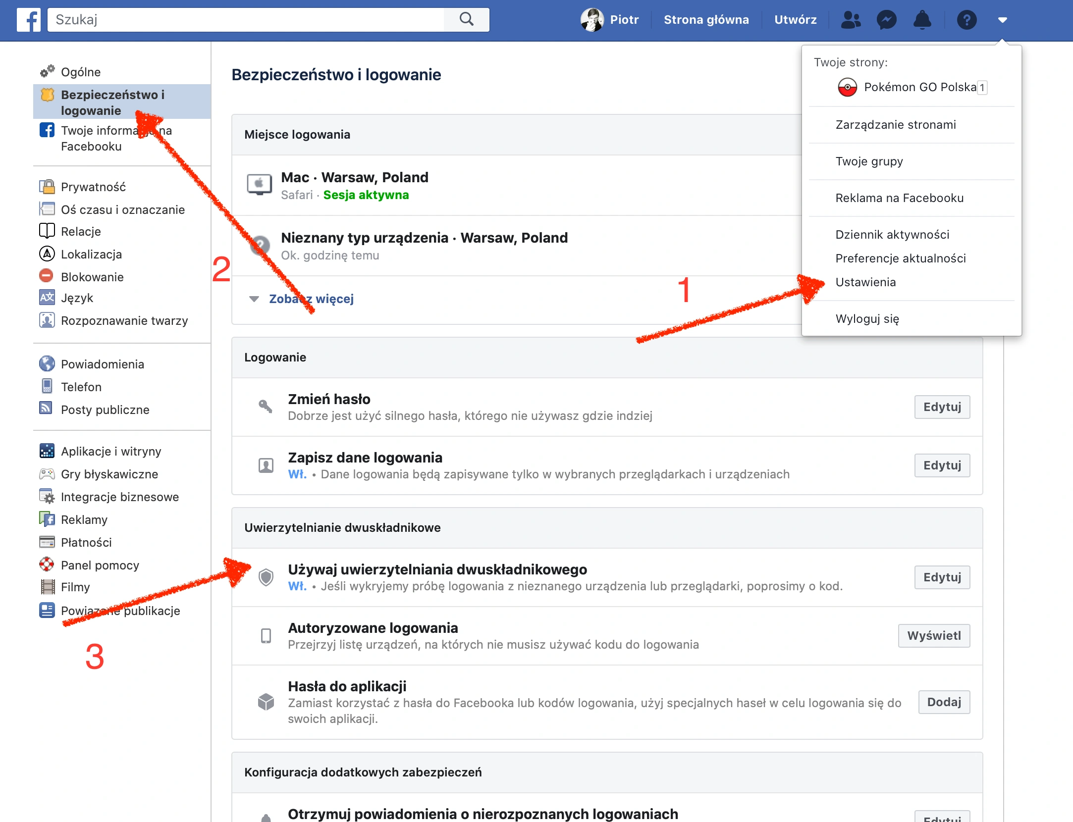 facebook uwierzytelnianie dwuskadnikowe weryfikacja dwuetapowa