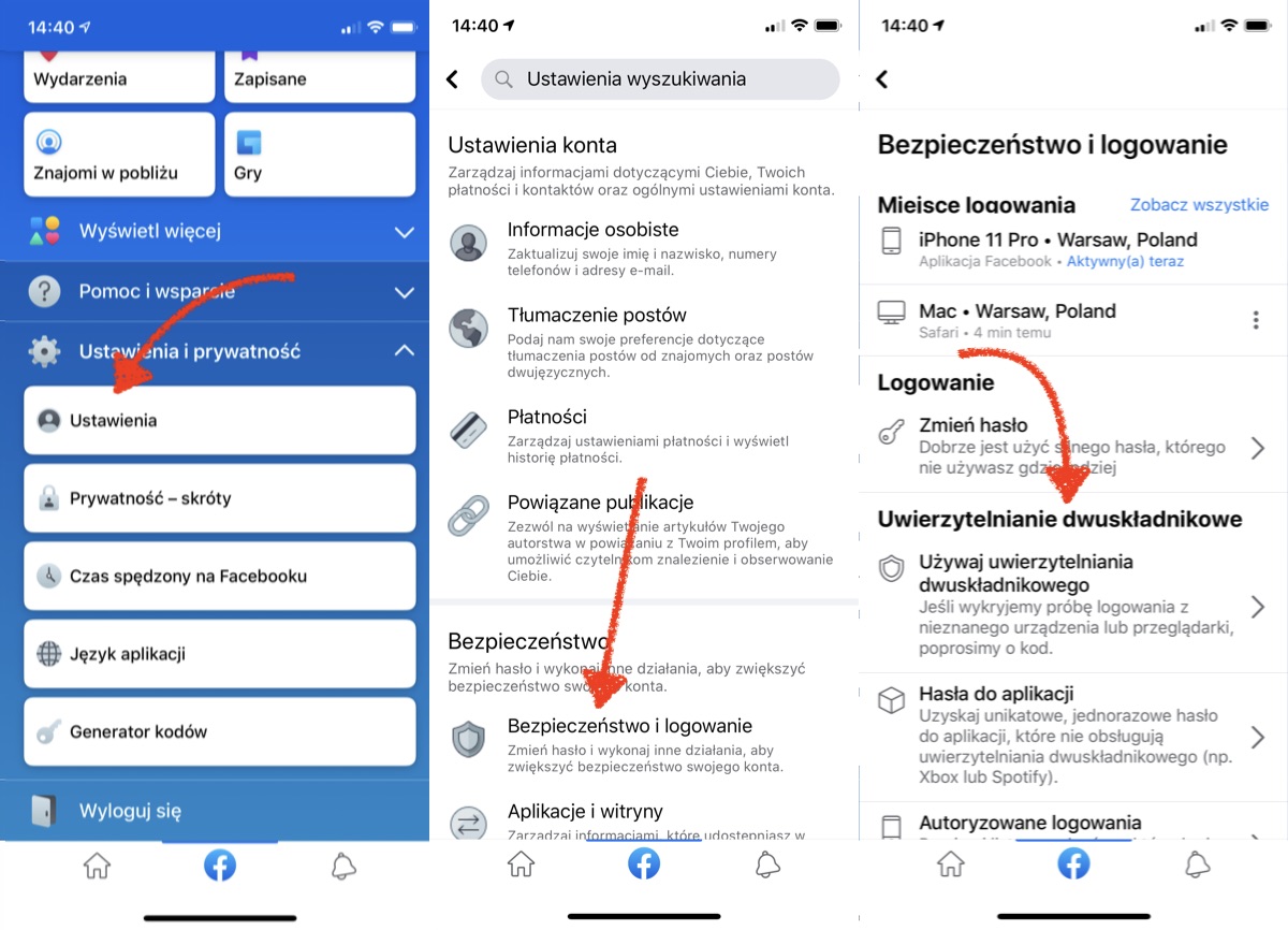facebook zabezpieczenia konta 