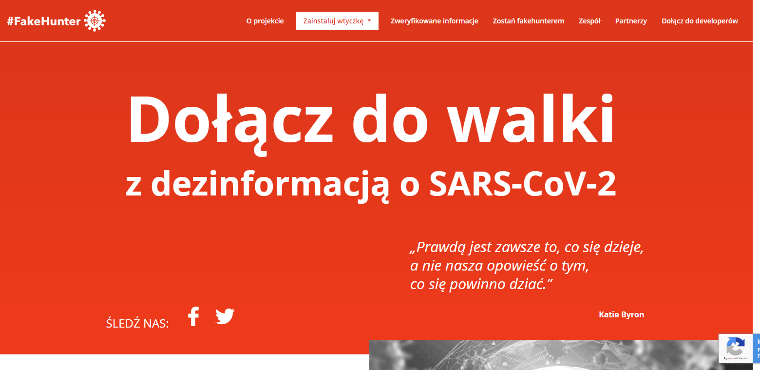 FakeHunter fake newsy o koronawirusie