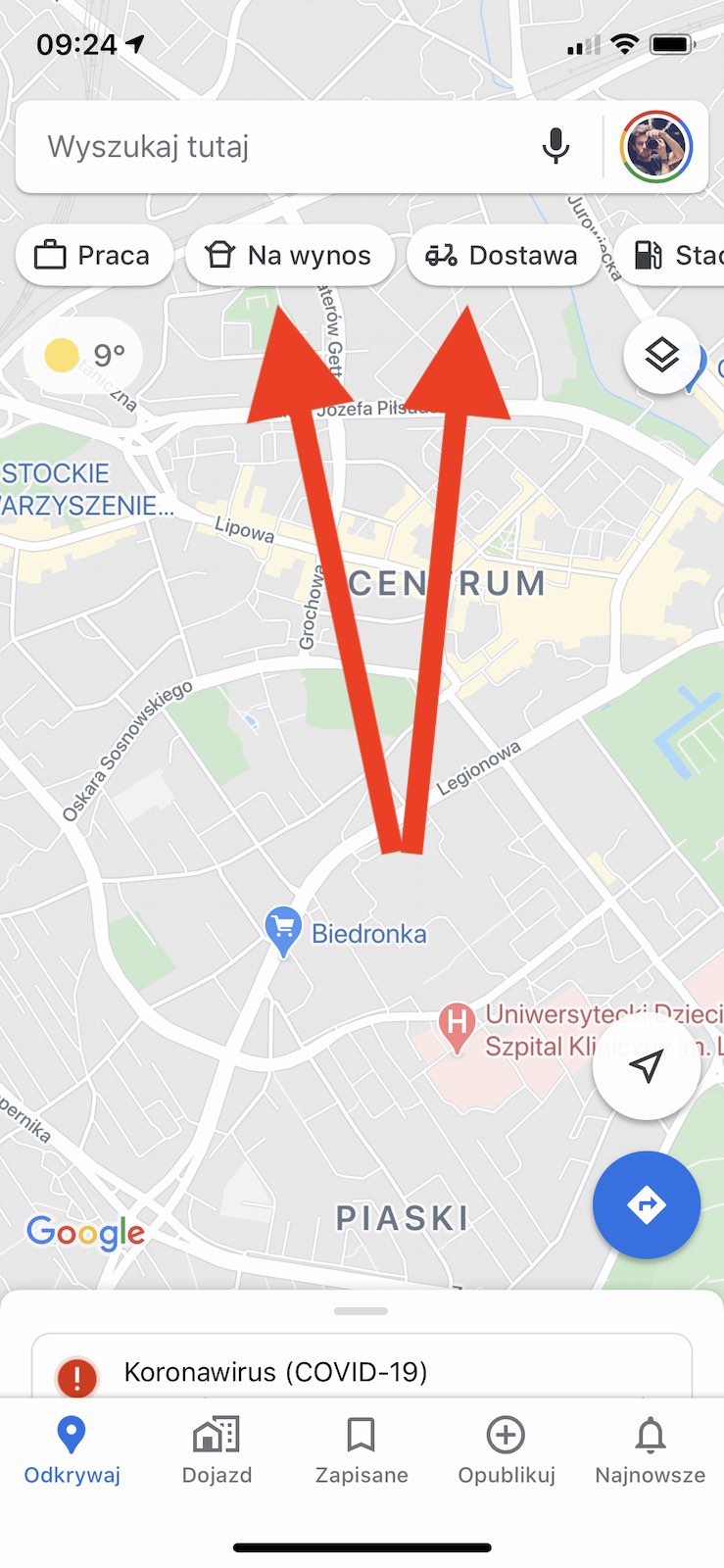 Mapy Google z nową funkcją. Pokazują restauracje z dostawą i jedzeniem na wynos class="wp-image-1121497" 