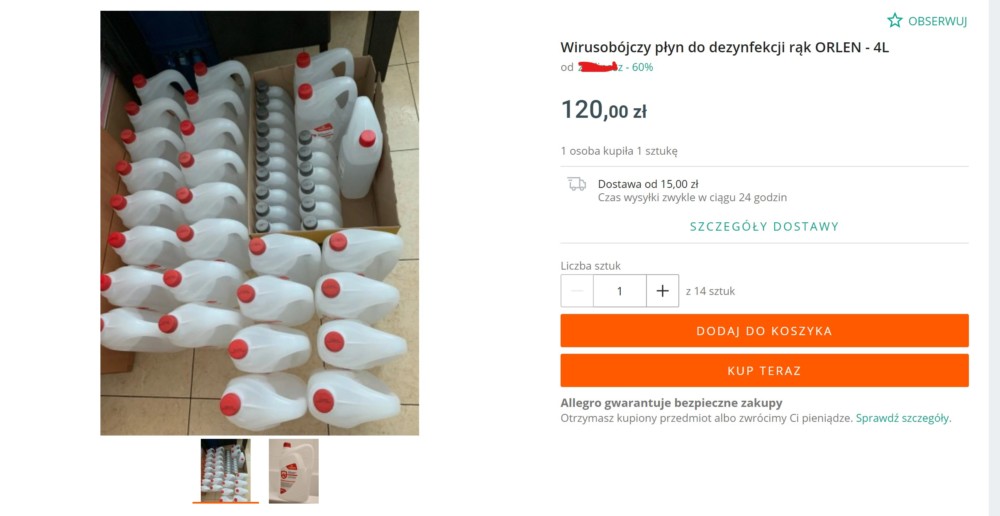 orlen płyn do dezynfekcji rąk cena 