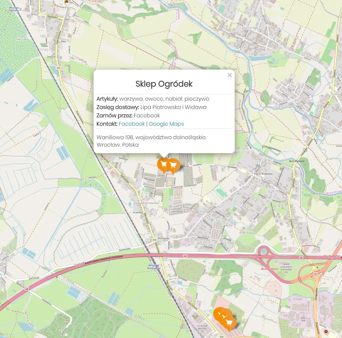 Zado - mapa sklepów oferujących zakupy z dowozem
