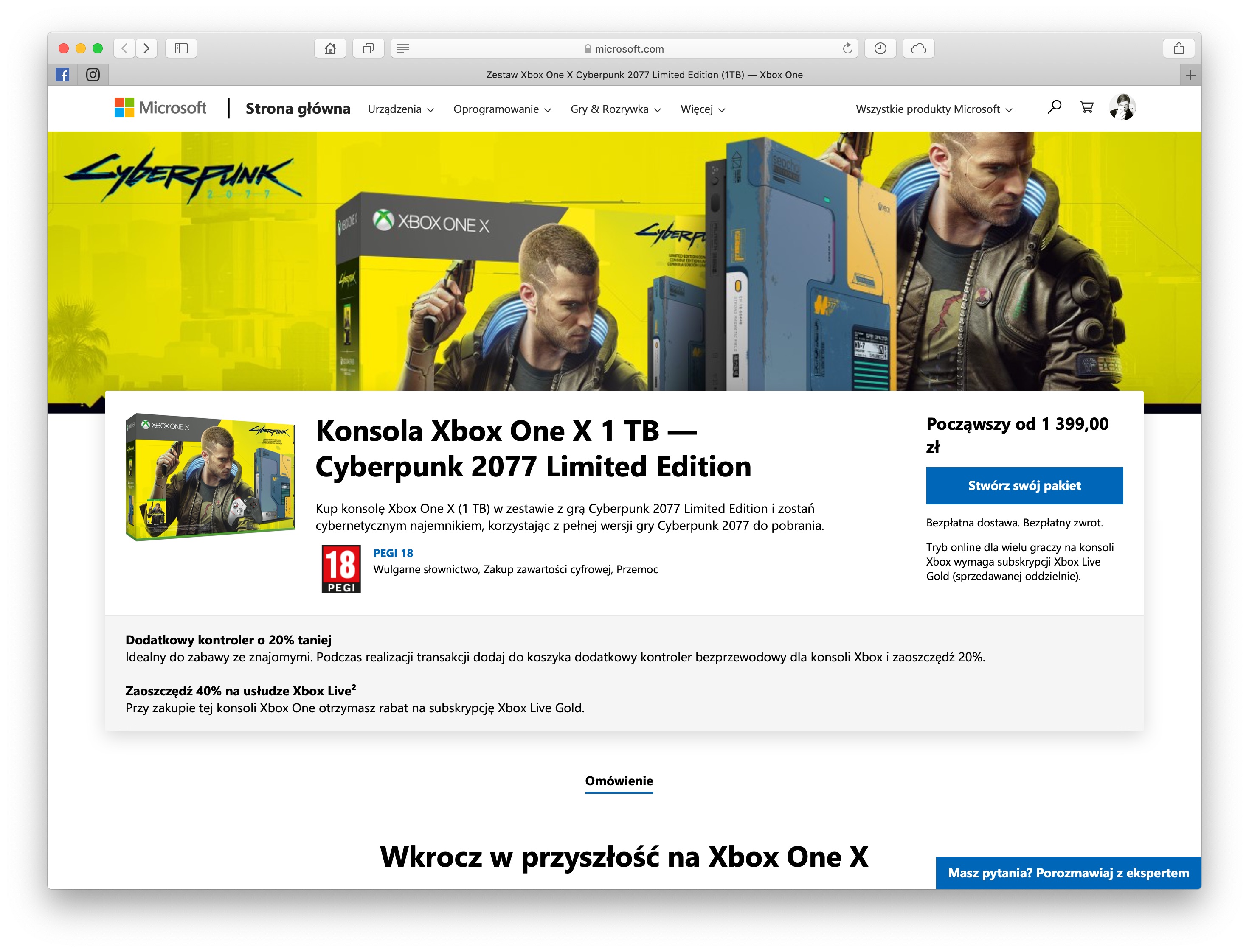 xbox one x cyberpunk 2077 edycja limitowana class="wp-image-1161085" 