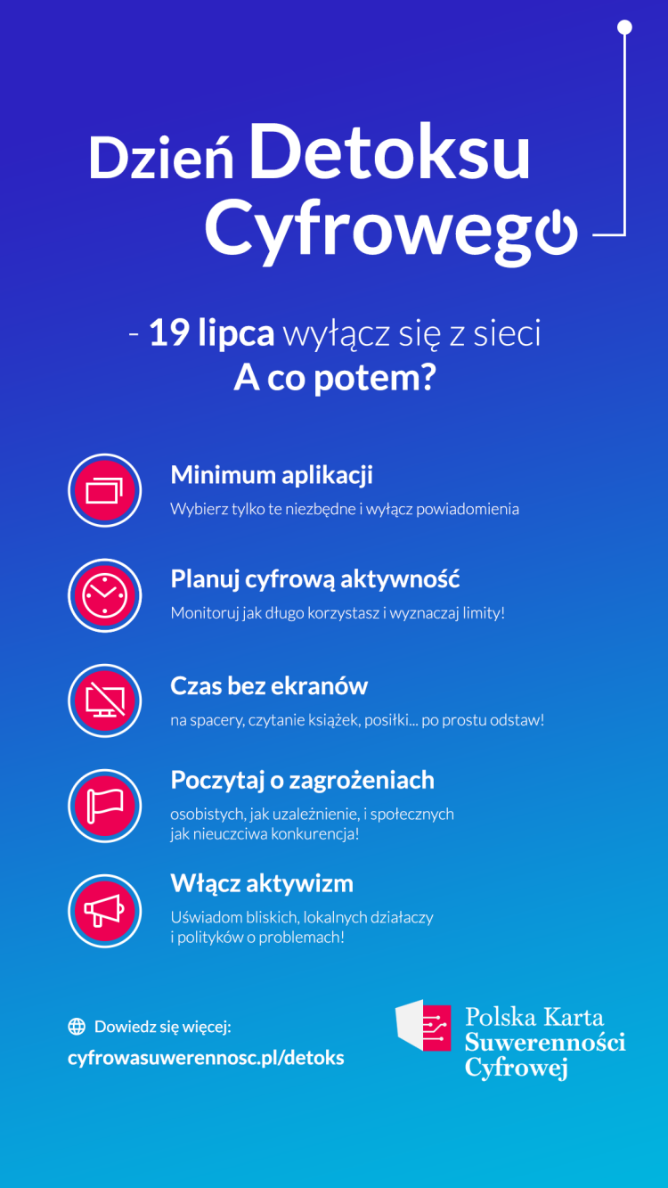 Dzień detoksu cyfrowego Polska Karta Suwerenności Cyfrowej