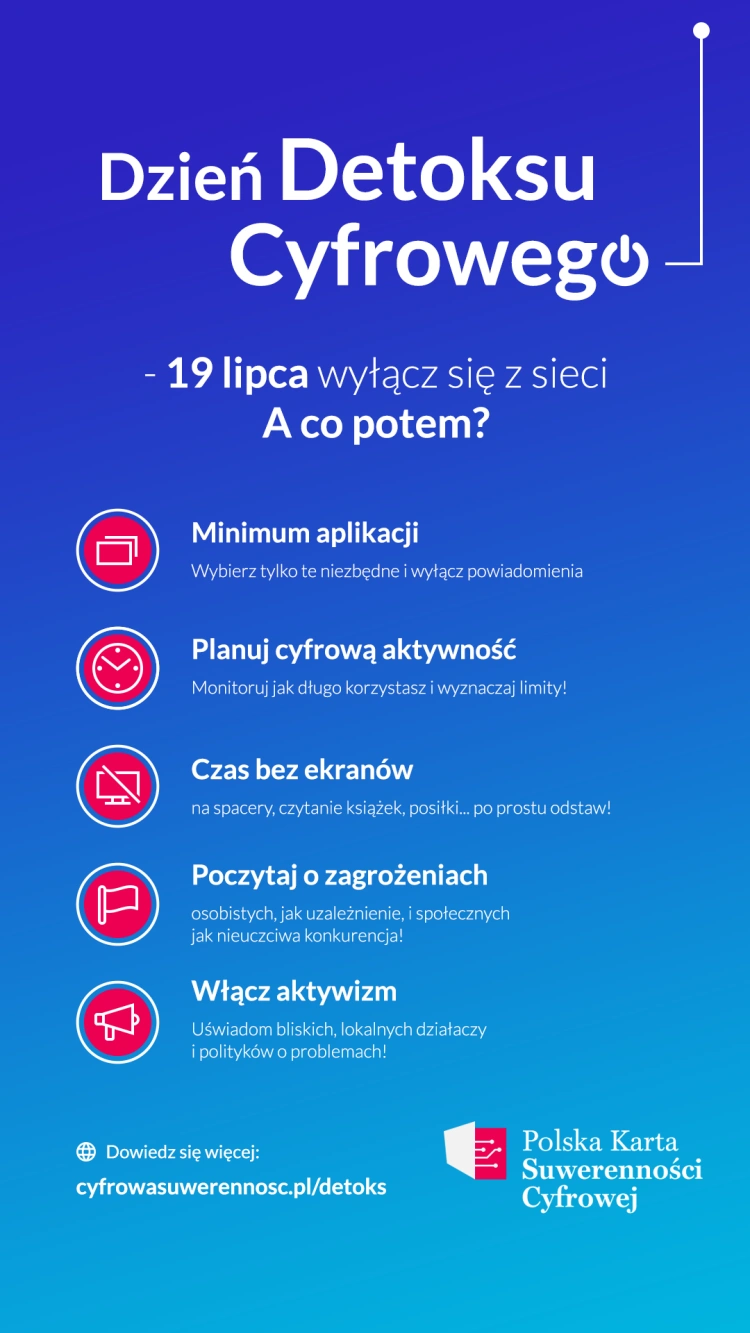 Dzień detoksu cyfrowego Polska Karta Suwerenności Cyfrowej