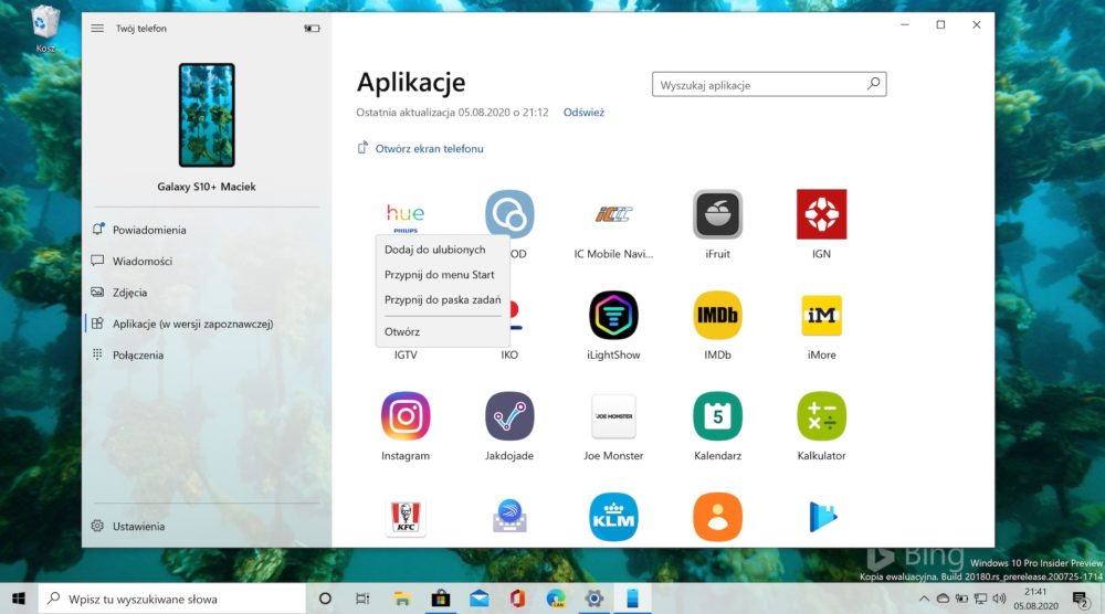 twoj telefon windows 10 aplikacje z androida class="wp-image-1317628"