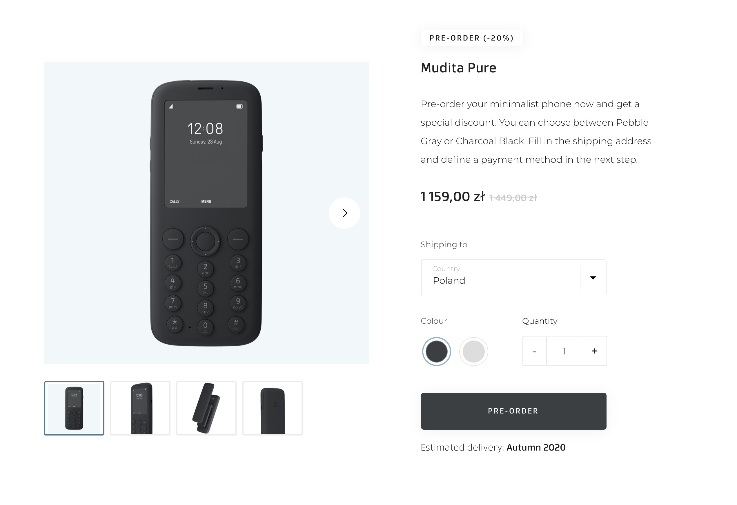 Mudita Pure - preorder wystartował ponad rok temu.