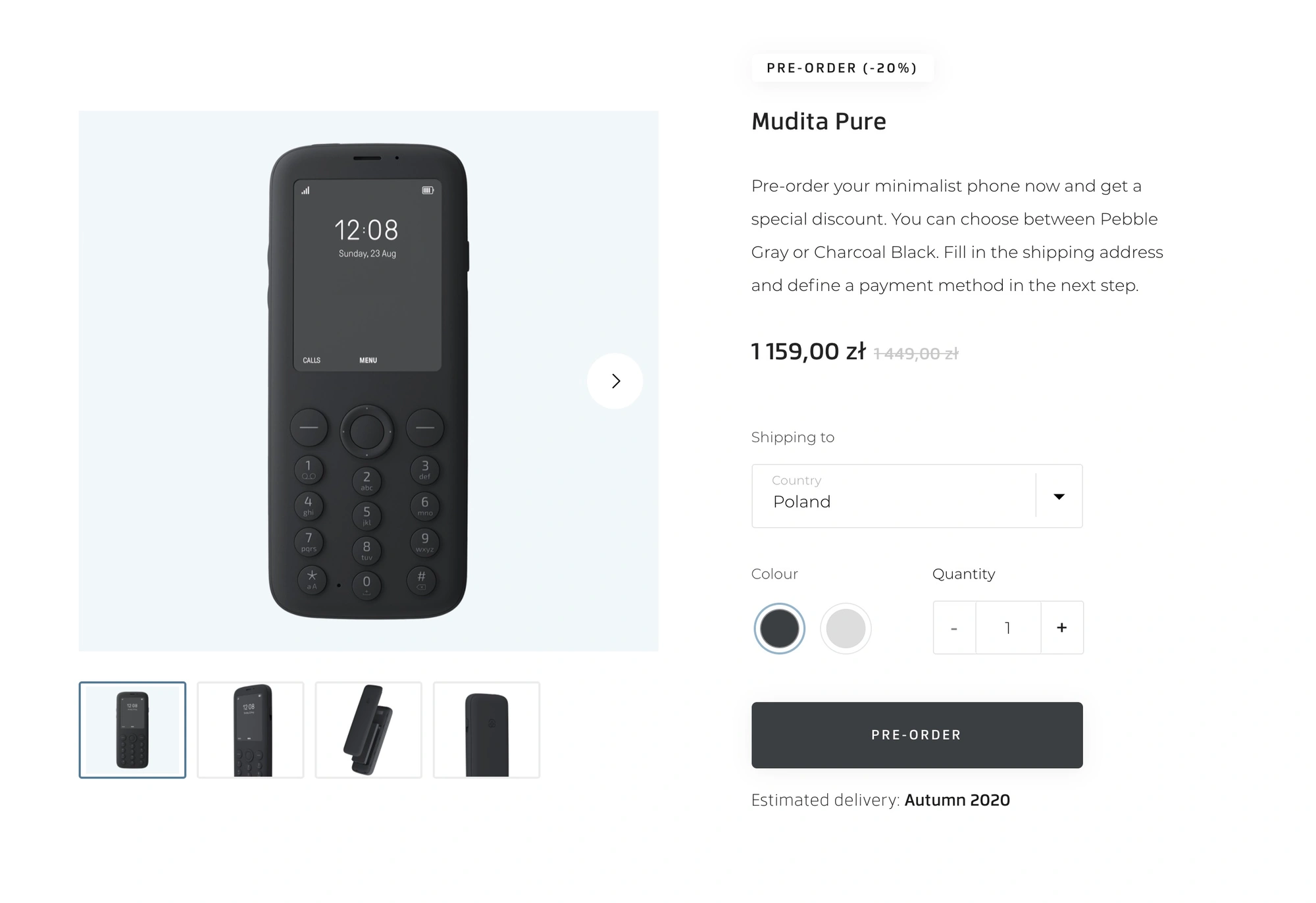 Mudita Pure - preorder wystartował ponad rok temu.