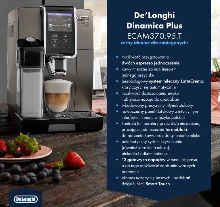 Cechy ekspresu De’Longhi Dinamica Plus - infografika class="wp-image-1527872"