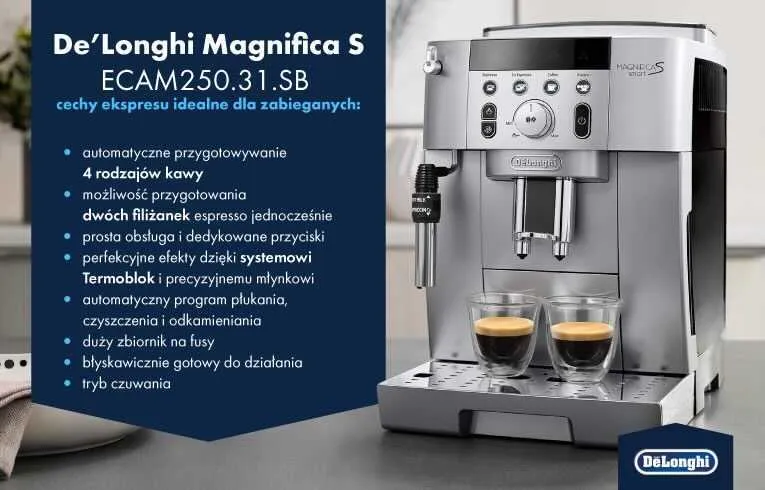 Cechy ekspresu De’Longhi Magnifica S - infografika class="wp-image-1527863"