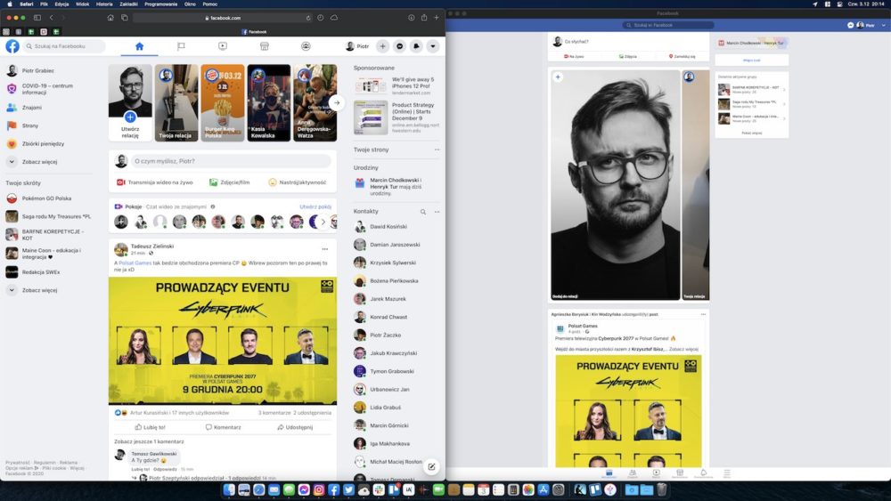 facebook macOS strona kontra aplikacja