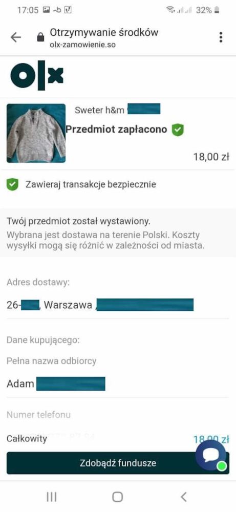 olx oszustwo wysylka karta olx-zamowienie.so 1