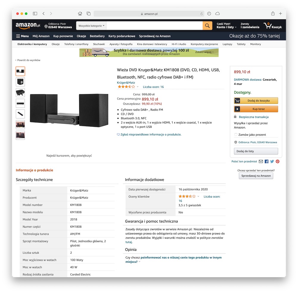 amazon polska pl promocje 6 wieza kruger matz km1808 class="wp-image-1614740"