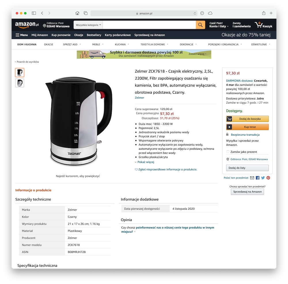 amazon polska pl promocje 7 czajnik zelmer zck7618 class="wp-image-1614737"