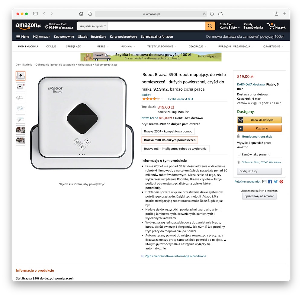 amazon polska pl promocje 8 robot irobot braava 390t class="wp-image-1614734"