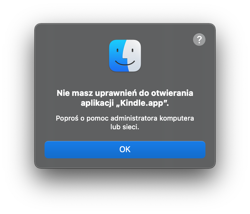 apple m1 macOS 11.3 aplikacja kindle