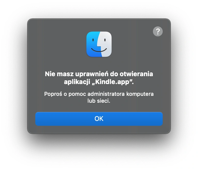apple m1 macOS 11.3 aplikacja kindle 